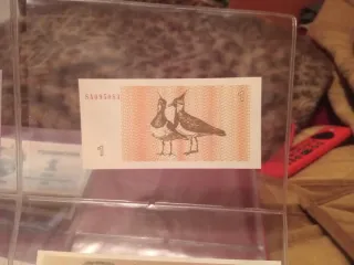 1 Talonas Lituano Billete Antiguo Pájaros