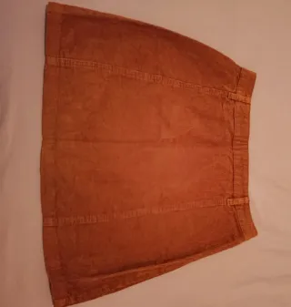 Falda mini pana marrón/naranja