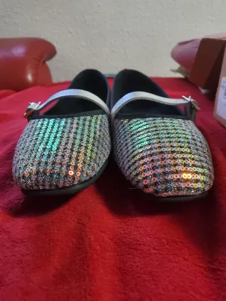 Zapatos fiesta manoletina lentejuelas talla 40