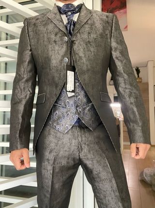 Abito elegante uomo grigio/argento