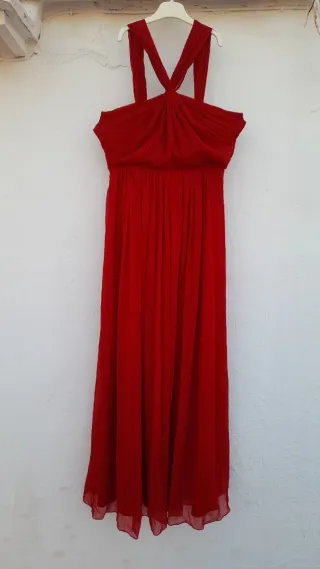 Vestido largo rojo Mango Talla XS