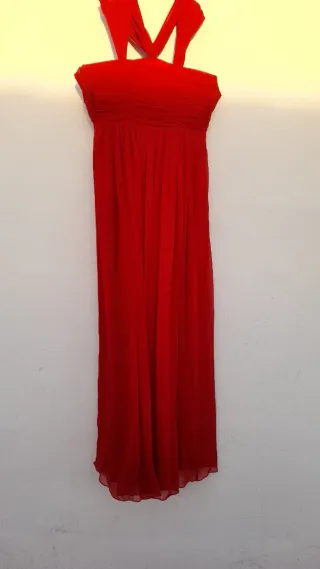 Vestido largo rojo Mango Talla XS