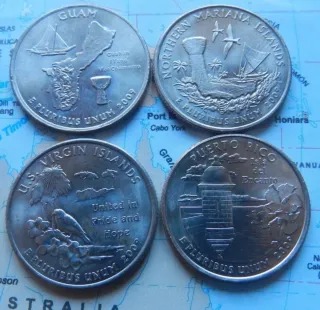 Lote 4 Monedas Territorios Ultramar USA 2009