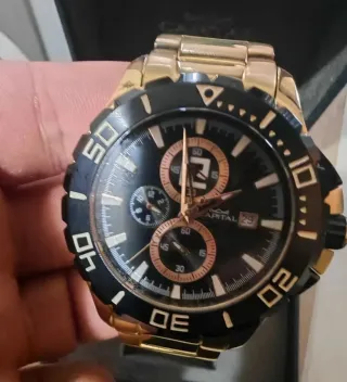 Orologio Capital Uomo Oro Nero Cronografo
