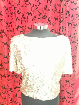 Top lentejuelas dorado Celop Punto