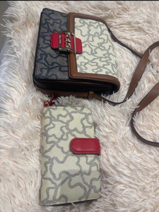 Bolso y cartera Tous beige y marrón