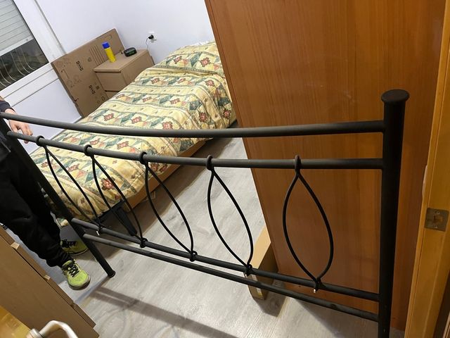 Cabecero metálico negro cama 150/160 vaya regalo