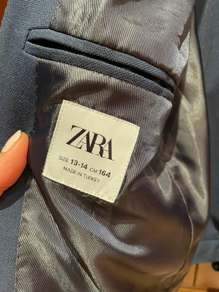 Traje de chaqueta y pantalón Zara, azul 13-14 años