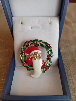Spilla Babbo Natale Ghirlanda Natalizia