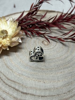 Charm Corazon Huella Negra