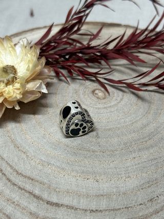 Charm Corazon Huella Negra