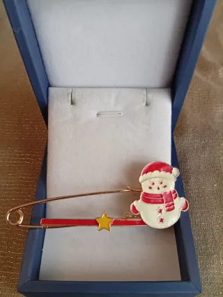 Spilla" Pupazzo neve" natalizia stile retrò