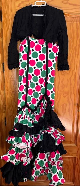 Vestido y Chaqueta Flamenca Lunares regalo complet