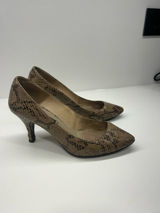 Zapatos Zara Tacón Animal Print