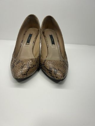 Zapatos Zara Tacón Animal Print