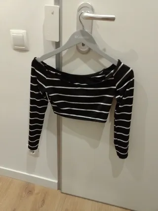 Camiseta crop top rayas S