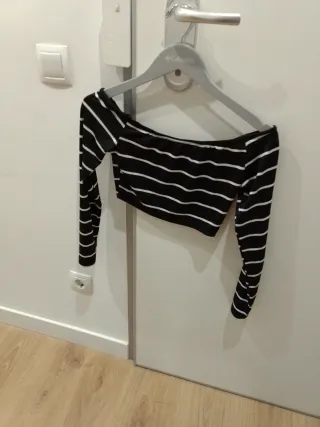 Camiseta crop top rayas S