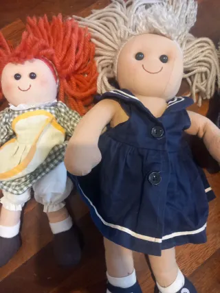 Set 4 bambole di pezza vintage anni 80' famiglia