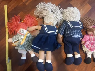 Set 4 bambole di pezza vintage anni 80' famiglia