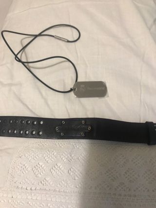 Pulsera Real Madrid cuero y chapa colgar Sin Estre