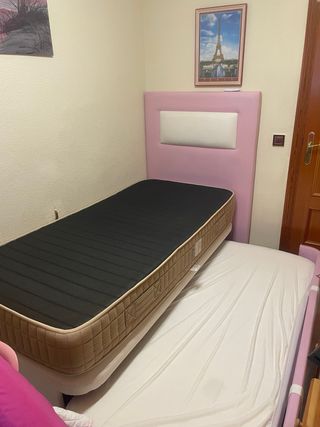 Cama nido con 2 colchones y cabecero,regalo colcha