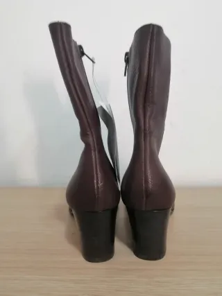 Stivali donna vera pelle marrone