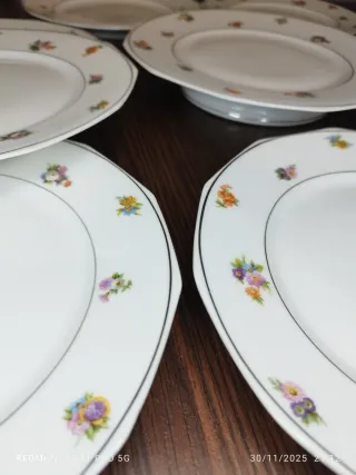 Juego Antiguo Porcelana Francesa Postre