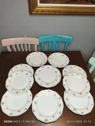 Juego Antiguo Porcelana Francesa Postre