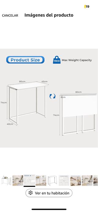 Mesa plegable blanca