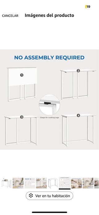 Mesa plegable blanca