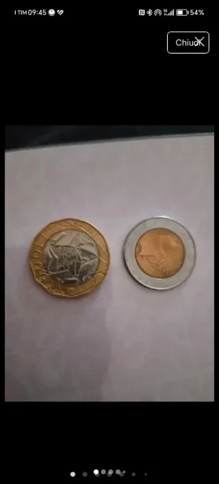 2 Monete Lire Italiane 1000 e 500