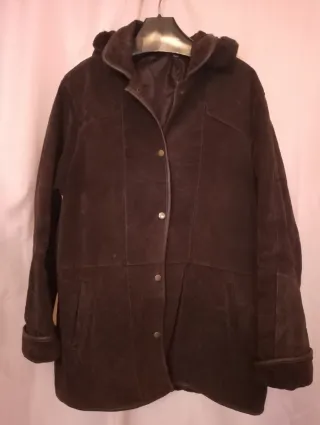 Chaqueta de ante marrón mujer