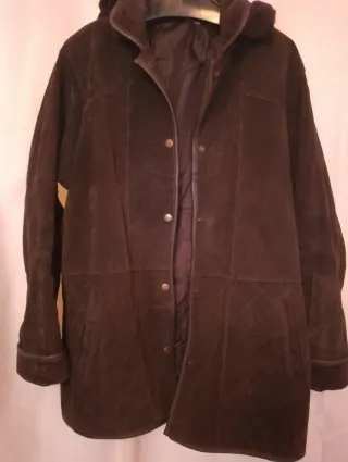 Chaqueta de ante marrón mujer