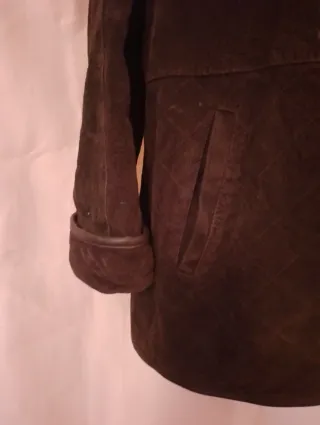 Chaqueta de ante marrón mujer