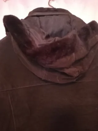 Chaqueta de ante marrón mujer