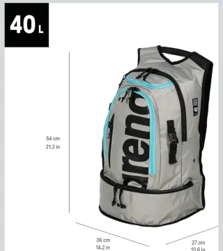 Zaino nuoto Arena nero con dettagli fluo