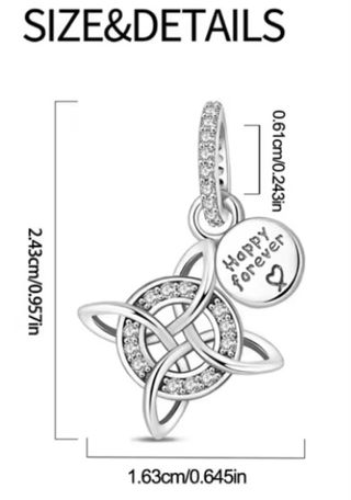 NUEVO Charm Nudo de bruja Celta Plata 925