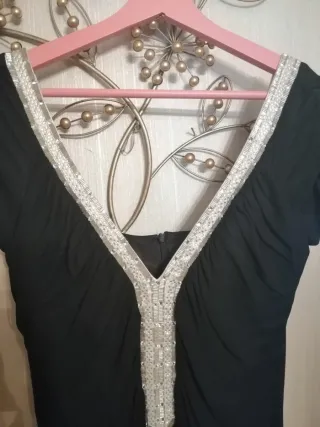 Abito Luisa Spagnoli nero decorato con lustrini