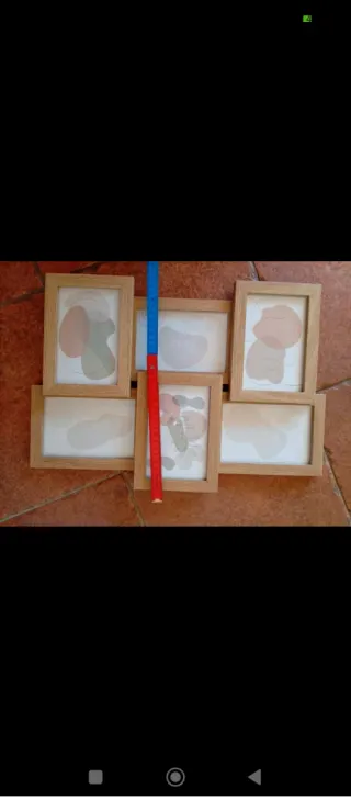 Cornice Multipla Legno Carta Beige Multicolor