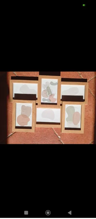 Cornice Multipla Legno Carta Beige Multicolor