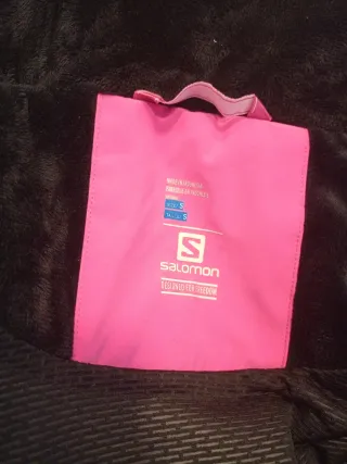 Chaqueta de esquí Salomon azul y rosa