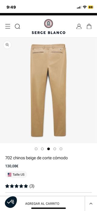 Pantalón chino Serge Blanco beige