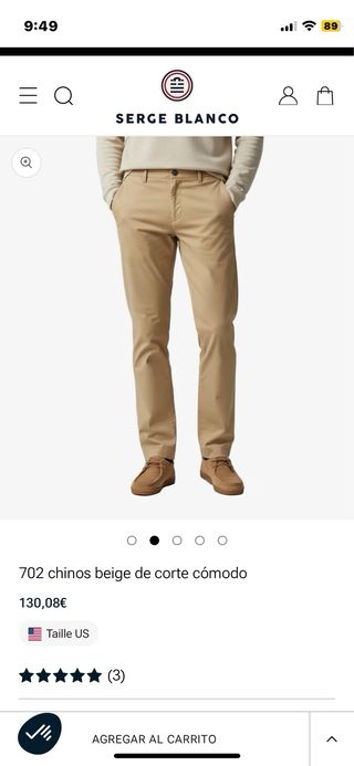 Pantalón chino Serge Blanco beige