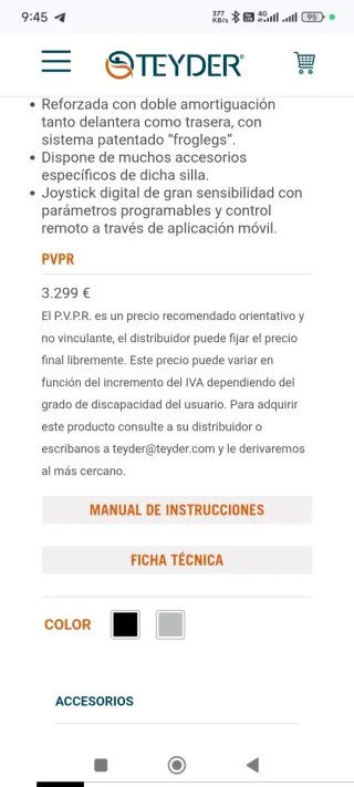 Silla de Ruedas Eléctrica Teyder SPA