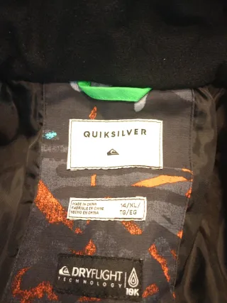 Chaqueta de esquí Quiksilver verde y negra