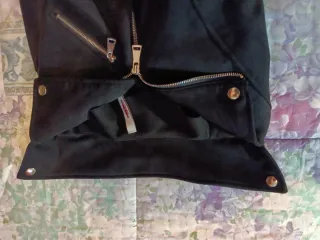 Giubbino donna nero con cintura