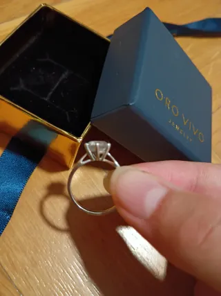 Anillo de compromiso oro y plata