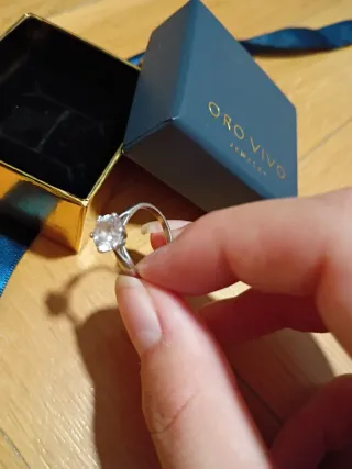 Anillo de compromiso oro y plata