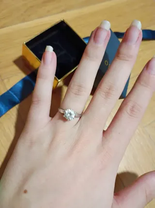 Anillo de compromiso oro y plata