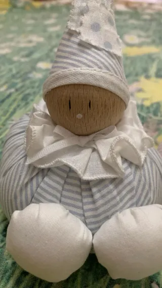 Set 2 bamboline con cappello a cono